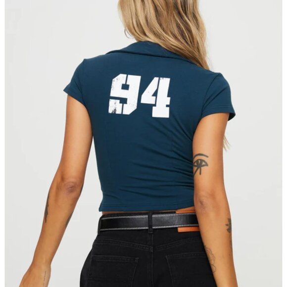 Princess Polly 94 Kicker Zip Top – Navy - Picture 3 of 7